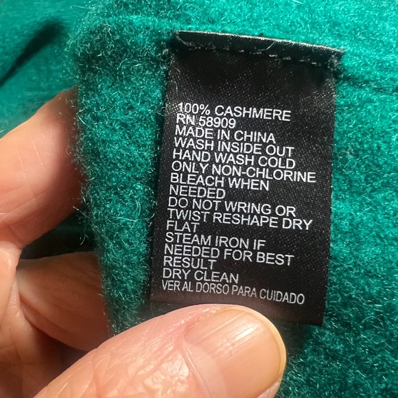 EUC ANTONIO MELANI 100% cashmere green sweater size XL - Picture 6 of 7